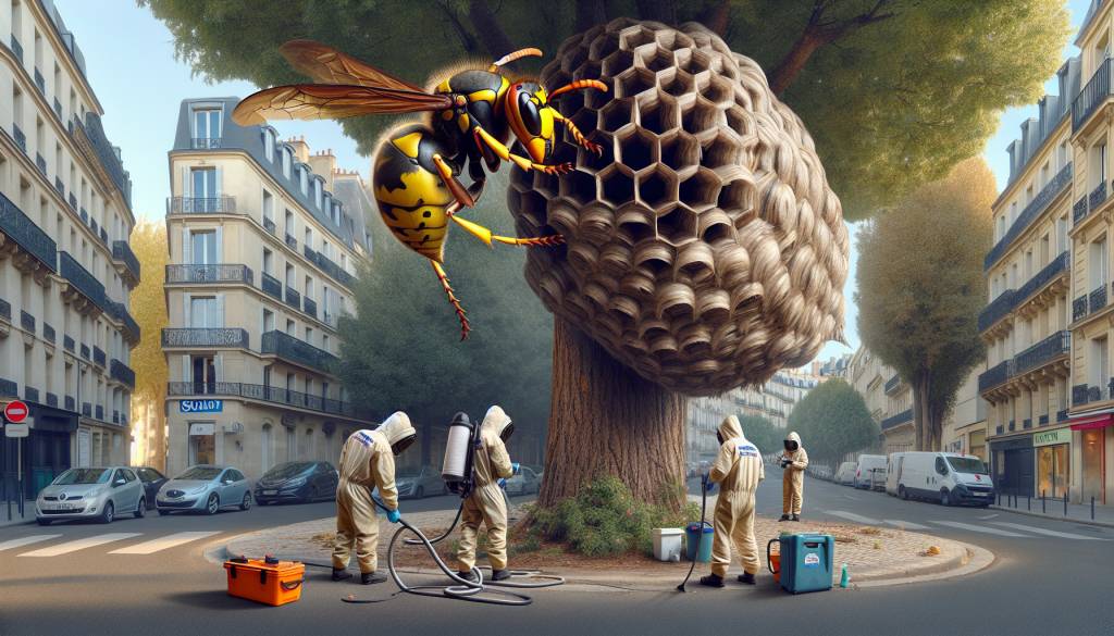 Intervention d'urgence pour destruction nids de frelons asiatiques à Fréjus